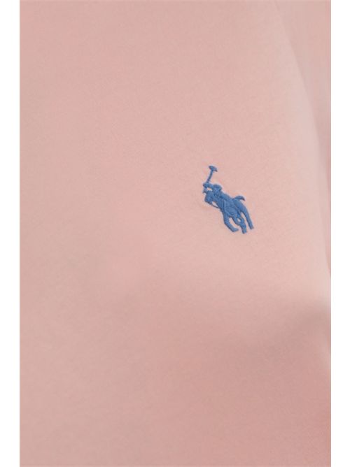 T-shirt con logo pony in cotone Pink POLO RALPH LAUREN | 211898698004